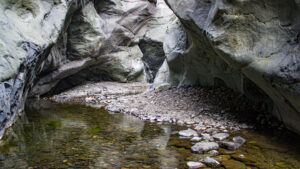 Barranco de las Angustias – tief eingeschnittene Schlucht als einziger Abfluss der Caldera de Taburiente