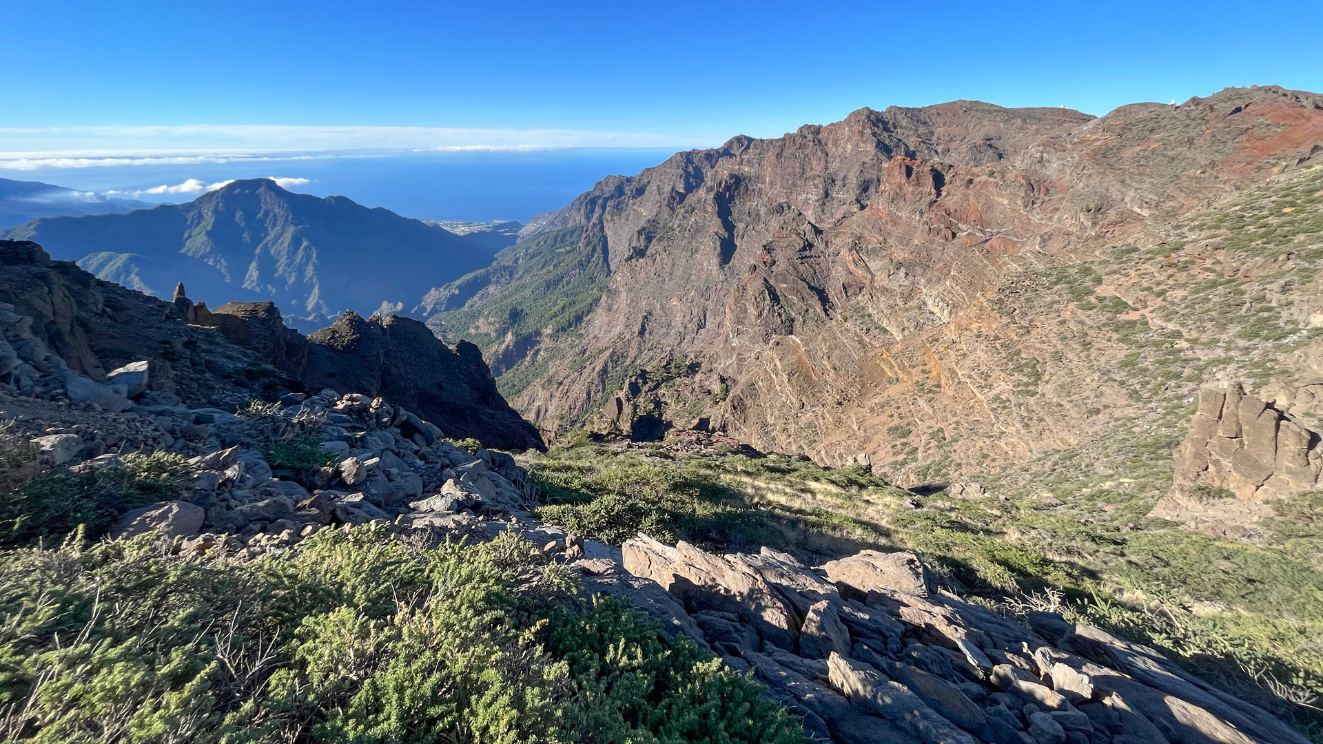 Panoramablick vom Pico de la Cruz über den Nationalpark Caldera de Taburiente