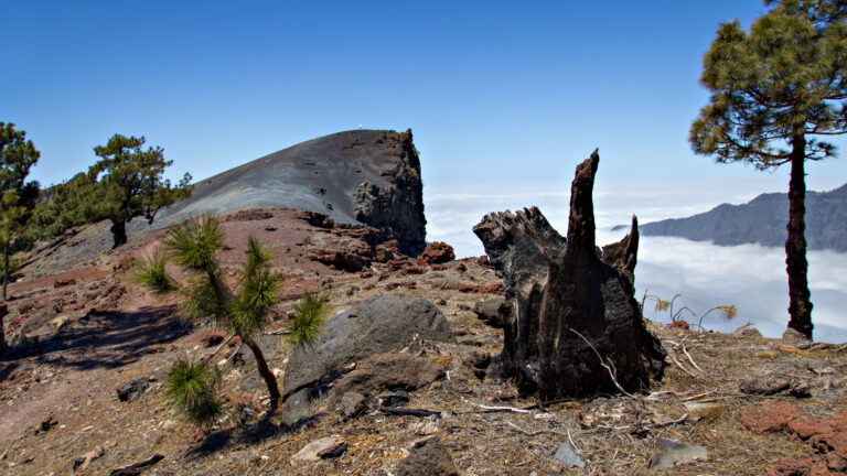 Höhenwanderweg Crestería auf dem Kamm der Caldera de Taburiente.