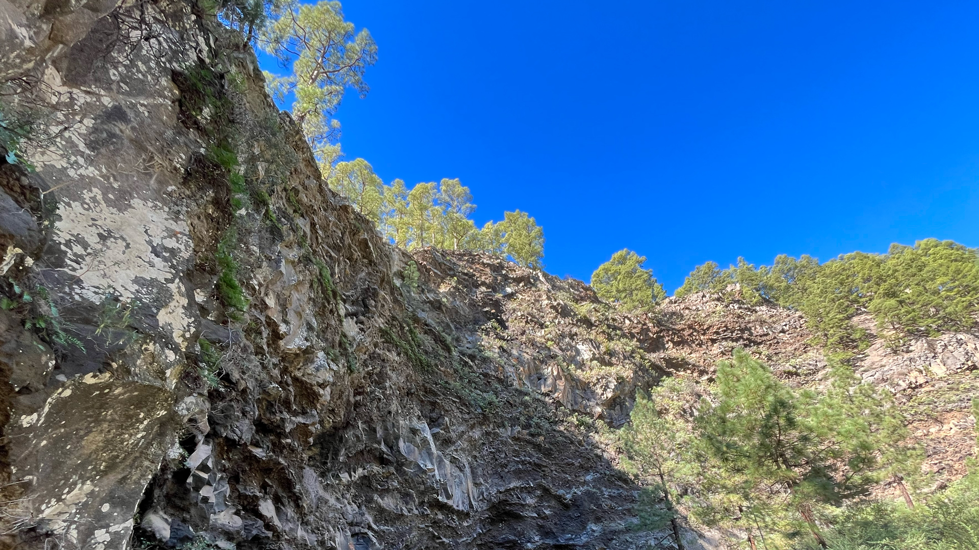 beeindruckende Steilwand in der Schlucht Barranco de Jieque auf La Palma