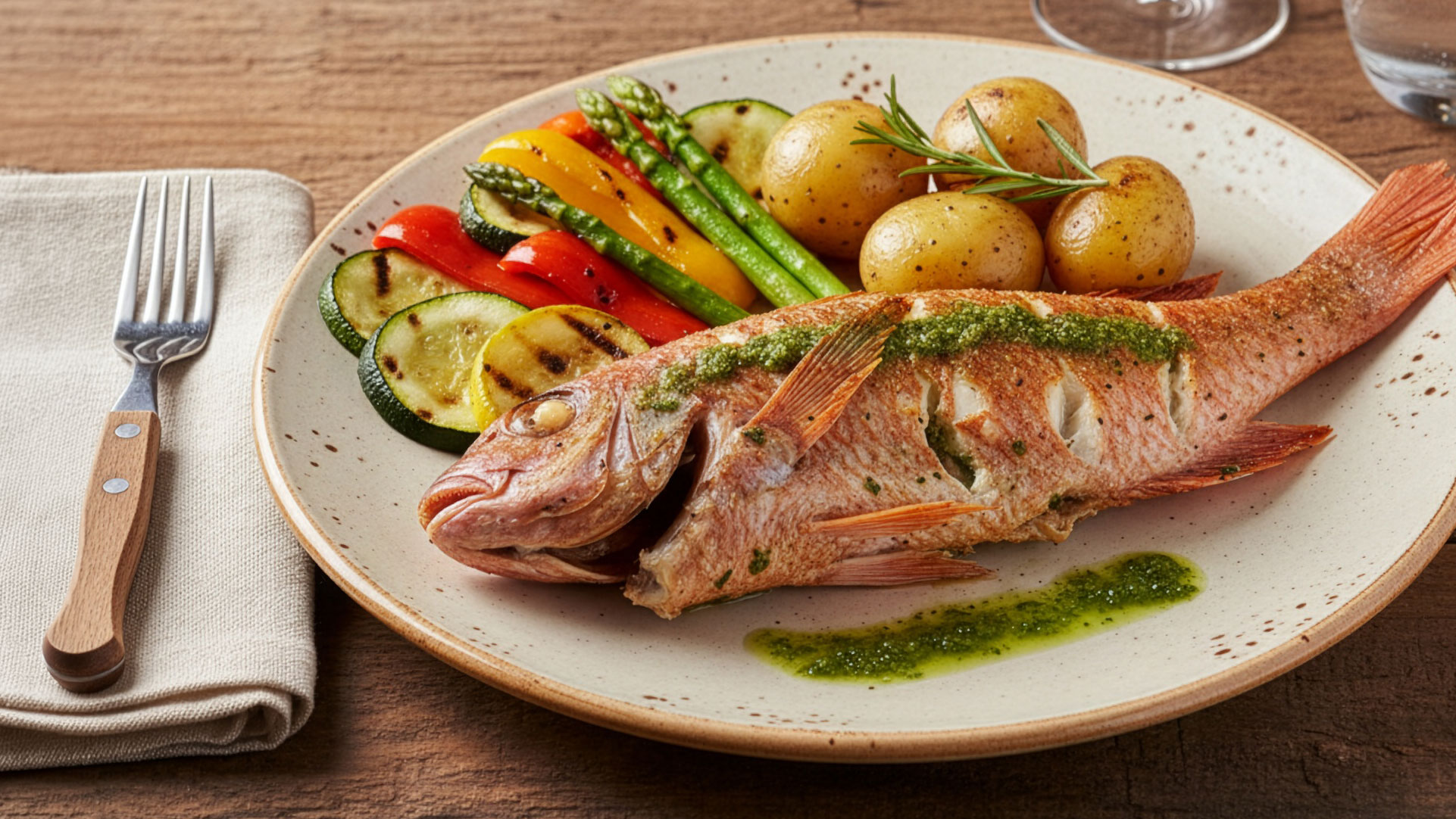 Gegrillter Papageienfisch (Vieja) – Klassiker der kanarischen Fischküche.