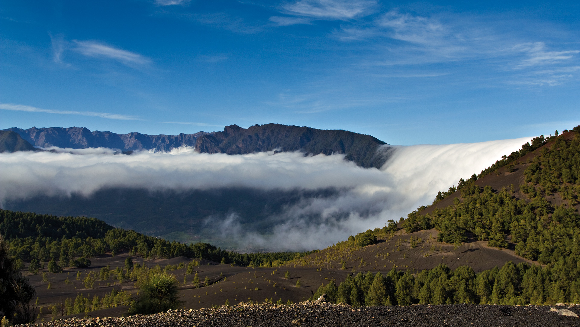 Cascada de las Nubes – Wolkenwasserfall über der Cumbre Nueva.