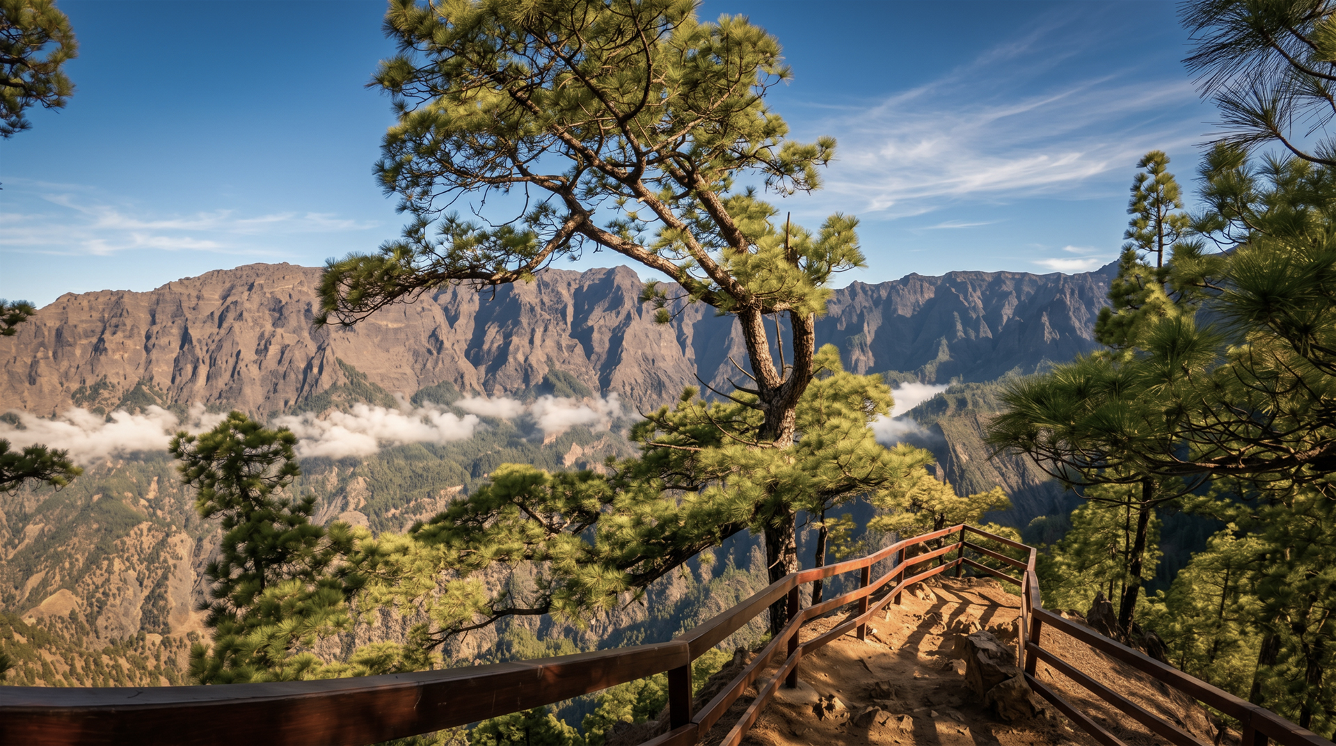 Aussichtspunkt Lomo de las Chozas am Rand der Caldera de Taburiente