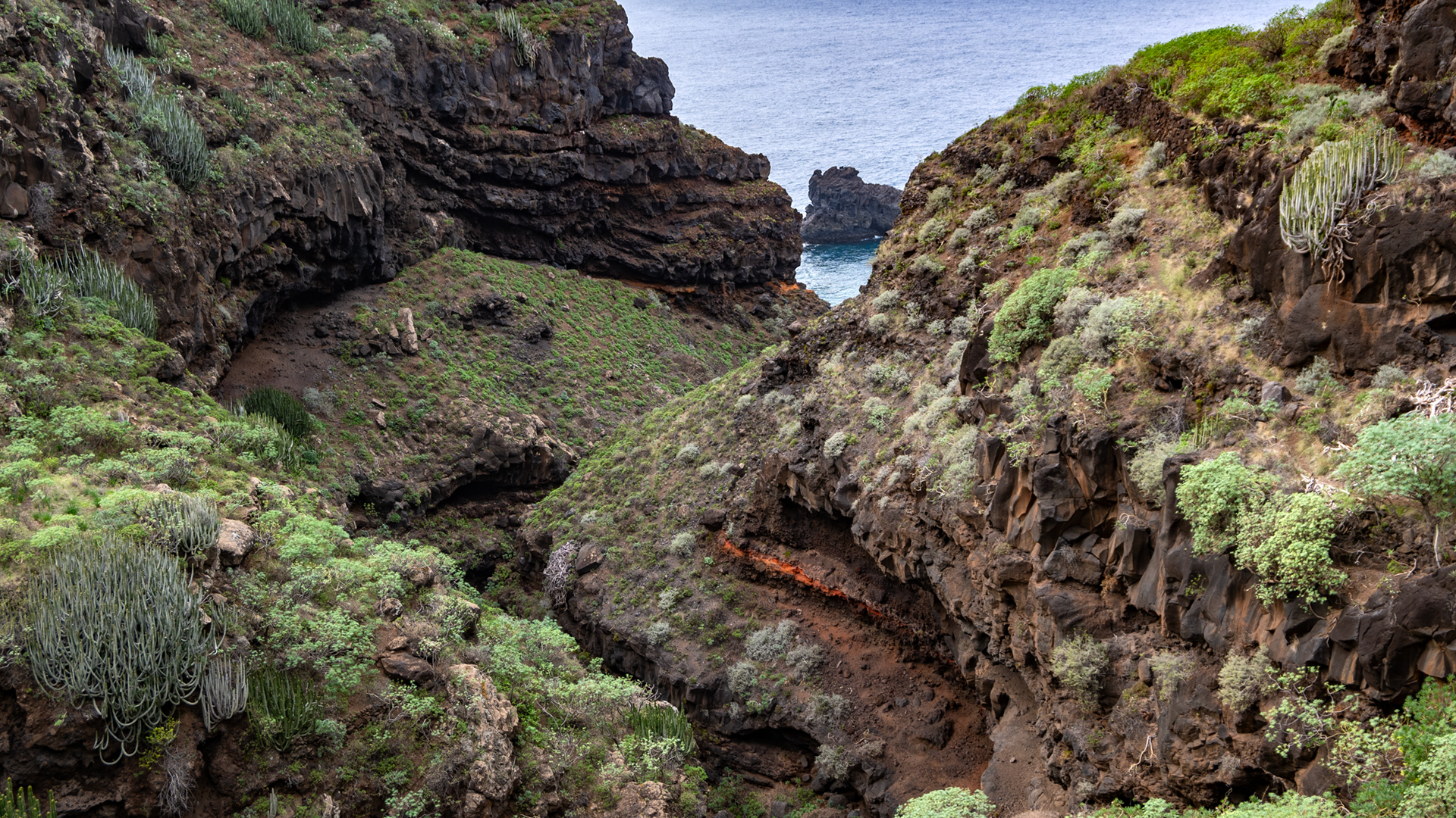 Mündung des Barranco Franceses an der Nordwestküste La Palmas 