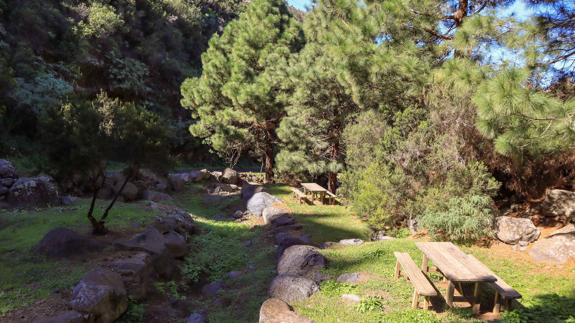 Rastplatz an der Fuente de la Huerta nahe Garafía