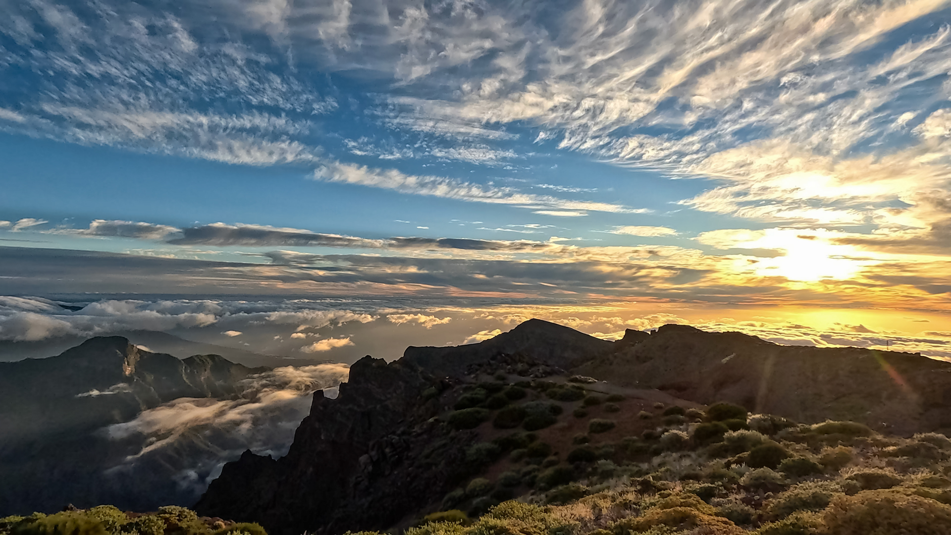 Sonnenuntergang am Roque de los Muchachos